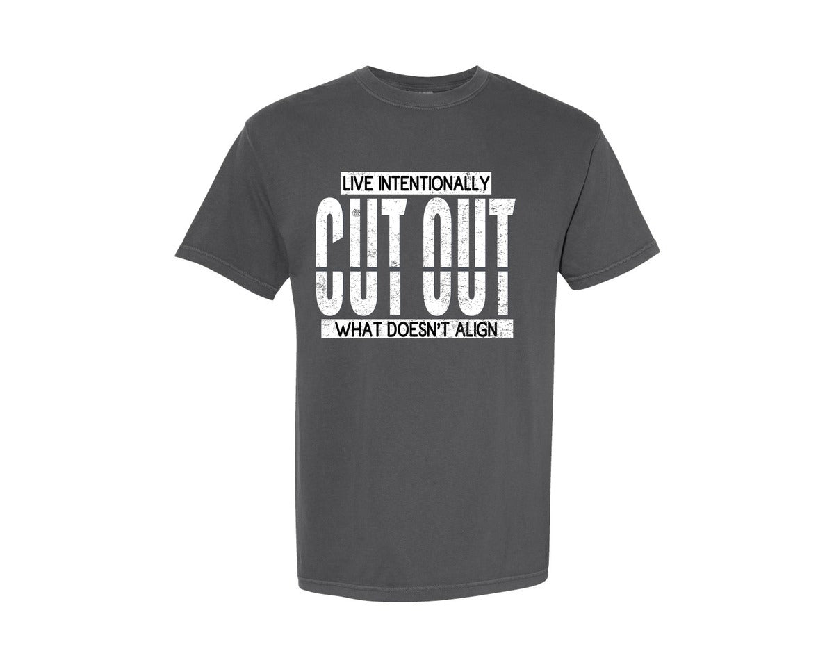 brand:Comfort Colors|color:Pepper|Live Intentionally Design Positive Affi Graphic T-Shirt