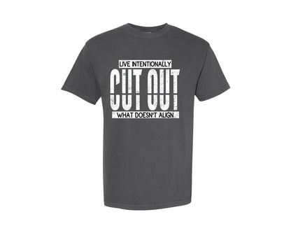 brand:Comfort Colors|color:Pepper|Live Intentionally Design Positive Affi Graphic T-Shirt