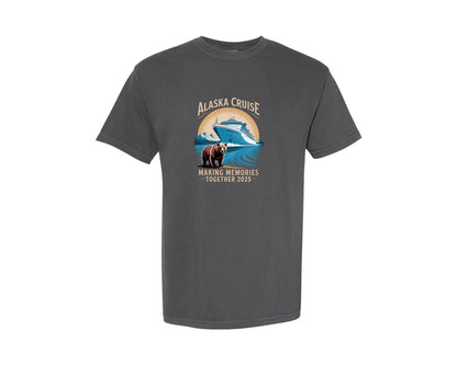 brand:Comfort Colors|color:Pepper|Alaska 2025 Cruise Family Shirt Graphic T-Shirt