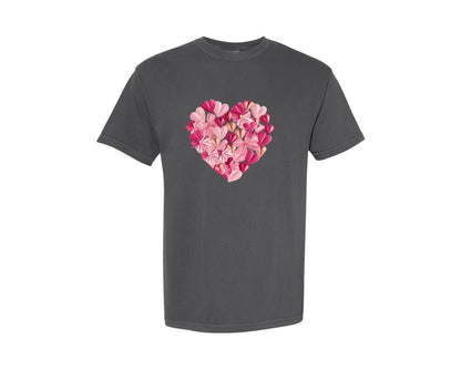 brand:Comfort Colors|color:Pepper|Valentine Day Heart Brushstroke 13 Graphic T-Shirt