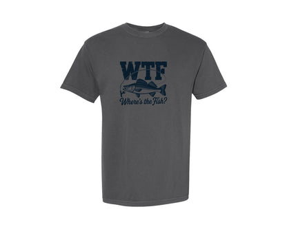 brand:Comfort Colors|color:Pepper|Wtf Wheres The Fish Fisherman Graphic T-Shirt