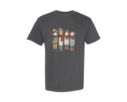 brand:Comfort Colors|color:Pepper|Whimsical Winter Christmas Girl 8 Graphic T-Shirt