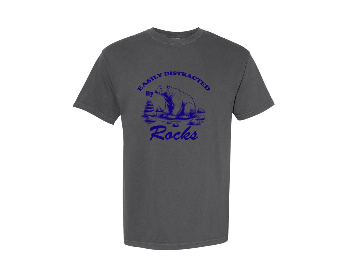 brand:Comfort Colors|color:Pepper|Easily Distracted By Rocks 2 Graphic T-Shirt