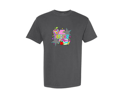brand:Comfort Colors|color:Pepper|Retro Teacher Preppy Teacher Graphic T-Shirt
