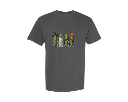 brand:Comfort Colors|color:Pepper|Funny Halloween Pickle Graphic T-Shirt