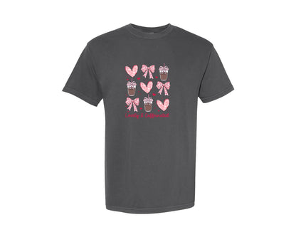 brand:Comfort Colors|color:Pepper|To Be Lovely Caffeinated 4 Graphic T-Shirt