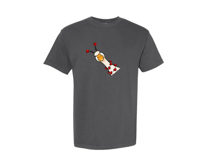 brand:Comfort Colors|color:Pepper|Funny Goose Valentine 2 Graphic T-Shirt