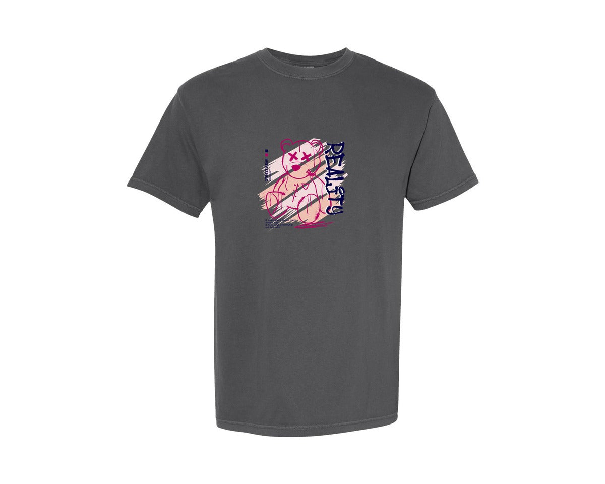 brand:Comfort Colors|color:Pepper|Reality Graffiti Bear Doll Streetwear Graphic T-Shirt