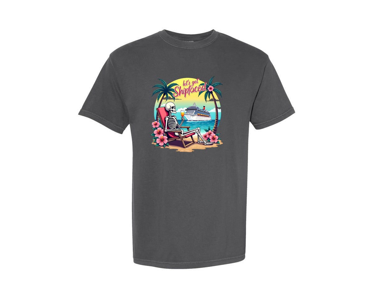 brand:Comfort Colors|color:Pepper|Cruise Lets Get Shipfaced Graphic T-Shirt
