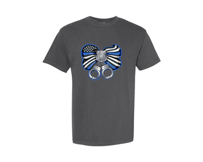 brand:Comfort Colors|color:Pepper|Police Coquette Bow Graphic T-Shirt