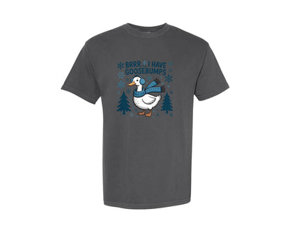 brand:Comfort Colors|color:Pepper|I Have Goosebumps Funny Winter Goose Graphic T-Shirt
