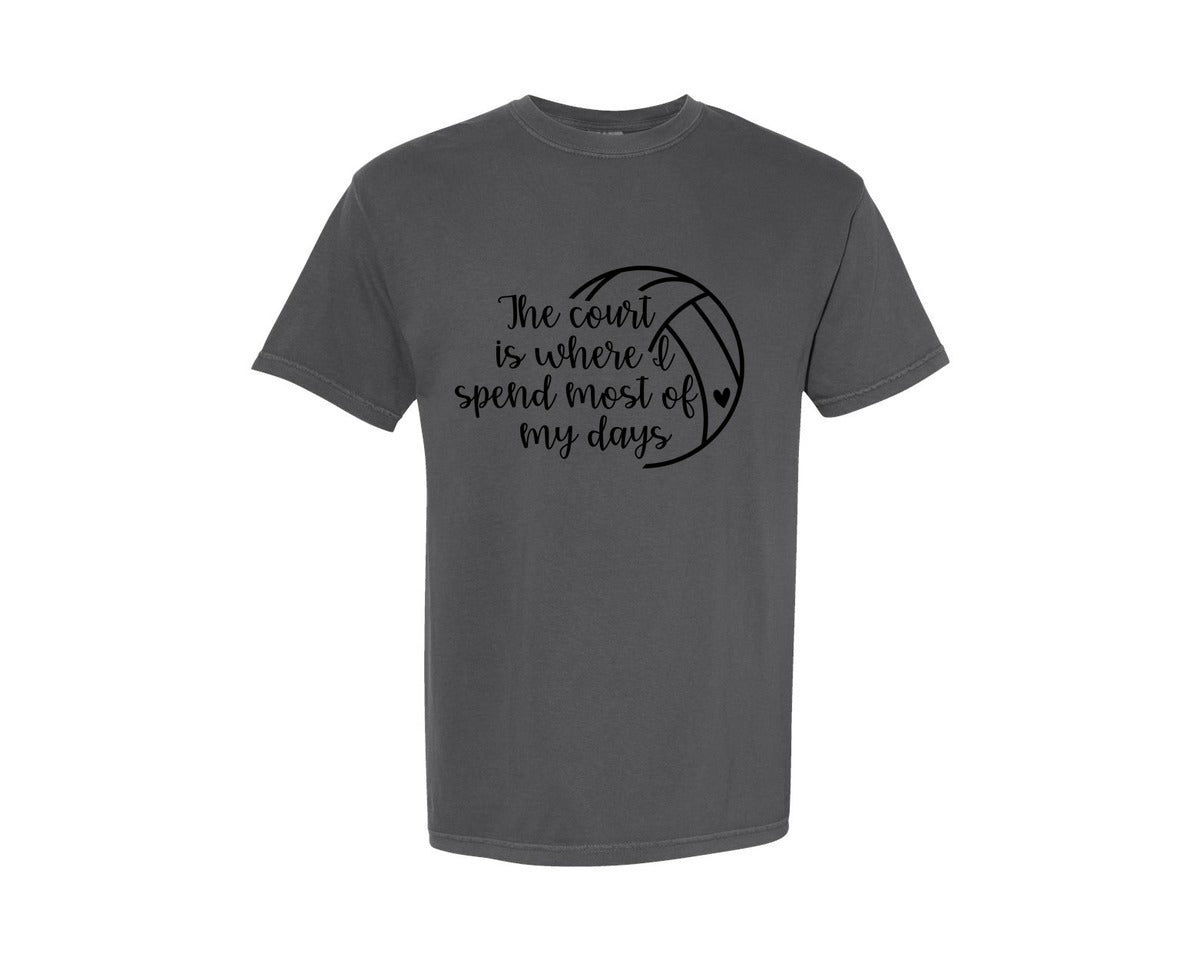 brand:Comfort Colors|color:Pepper|Volleyball Mom 24 Graphic T-Shirt