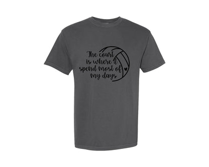 brand:Comfort Colors|color:Pepper|Volleyball Mom 24 Graphic T-Shirt