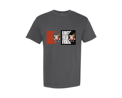 brand:Comfort Colors|color:Pepper|Fast Fresh Fried Food Mascot Graphic T-Shirt