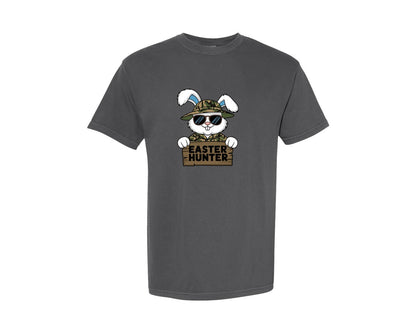 brand:Comfort Colors|color:Pepper|Easter Hunter Bunny Boy Bunny Graphic T-Shirt