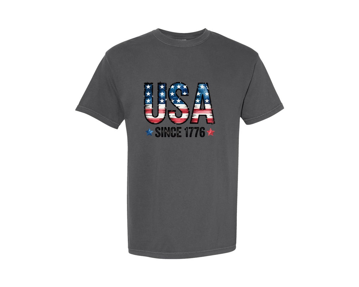 brand:Comfort Colors|color:Pepper|America Usa Since 1776 Graphic T-Shirt