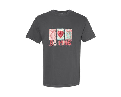 brand:Comfort Colors|color:Pepper|Be Mine Valentines Day 4 Graphic T-Shirt