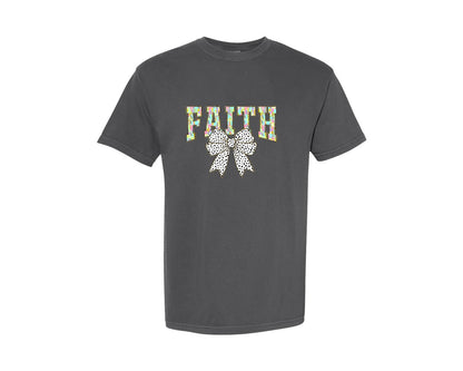 brand:Comfort Colors|color:Pepper|Easter Christian Faith Coquette Graphic T-Shirt