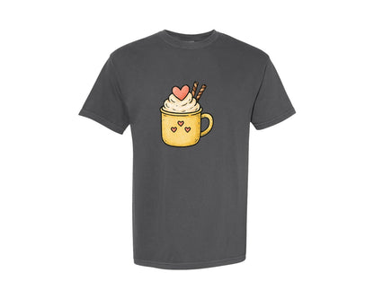 brand:Comfort Colors|color:Pepper|Valentine Coffee Valentine 14 Graphic T-Shirt