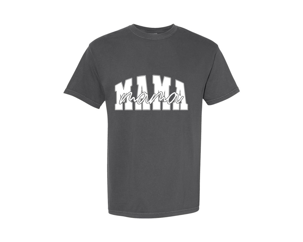 brand:Comfort Colors|color:Pepper|Retro Mama Design Leopard Checker Graphic T-Shirt
