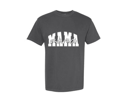 brand:Comfort Colors|color:Pepper|Retro Mama Design Leopard Checker Graphic T-Shirt