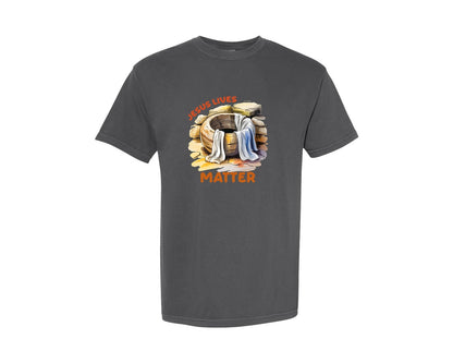 brand:Comfort Colors|color:Pepper|Retro Christian Easter Graphic T-Shirt