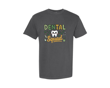 brand:Comfort Colors|color:Pepper|St Patricks Day Dental Squad 2 Graphic T-Shirt