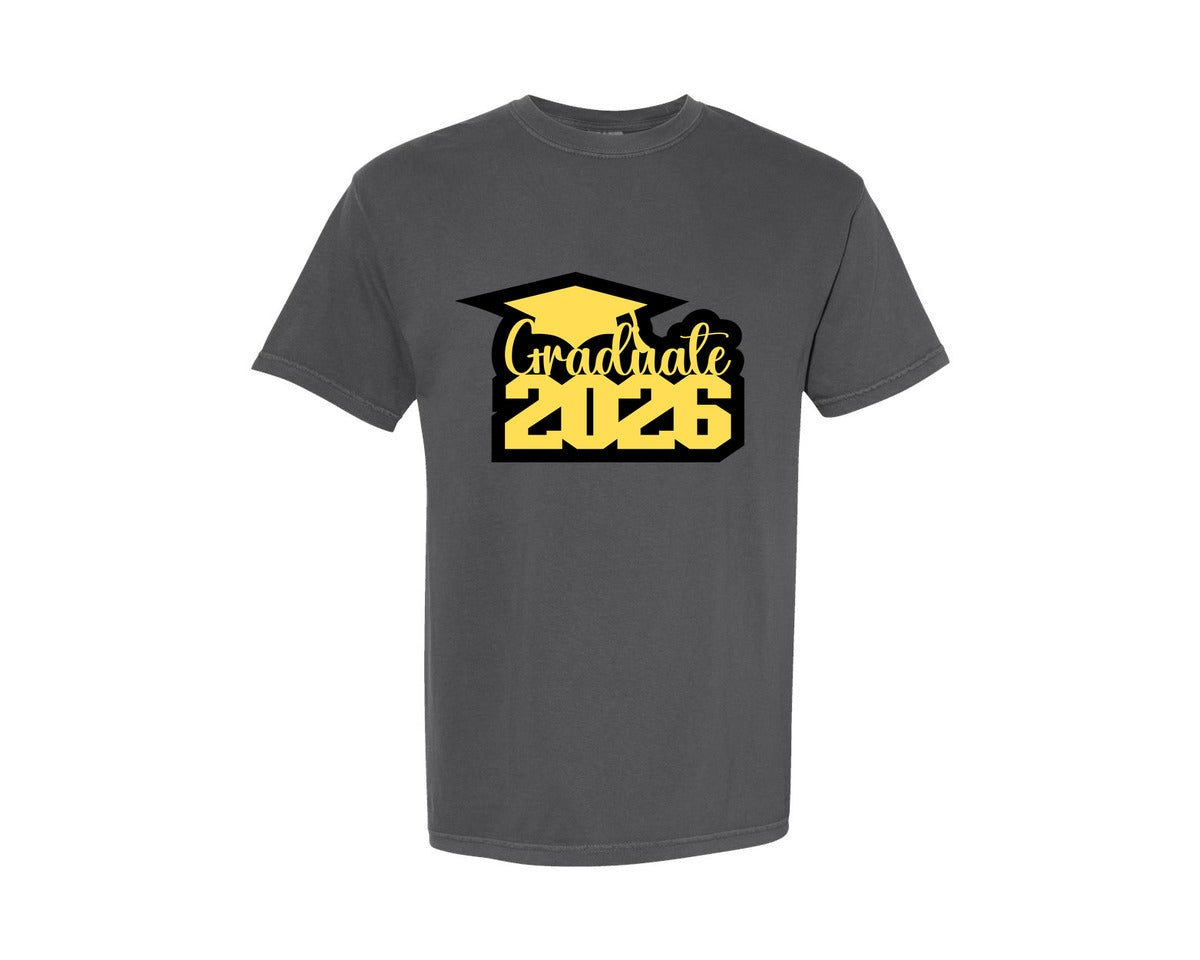 brand:Comfort Colors|color:Pepper|2026 Graduation Senior 2026 Grad Squad Graphic T-Shirt