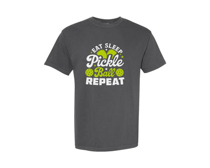 brand:Comfort Colors|color:Pepper|Eat Sleep Pickleball Repeat T Shirt 2 Graphic T-Shirt