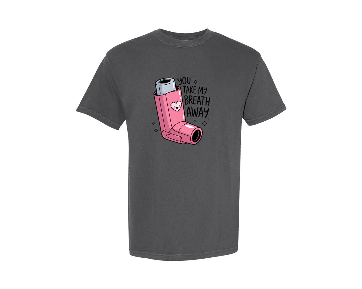 brand:Comfort Colors|color:Pepper|You Take My Breath Away Funny Graphic T-Shirt