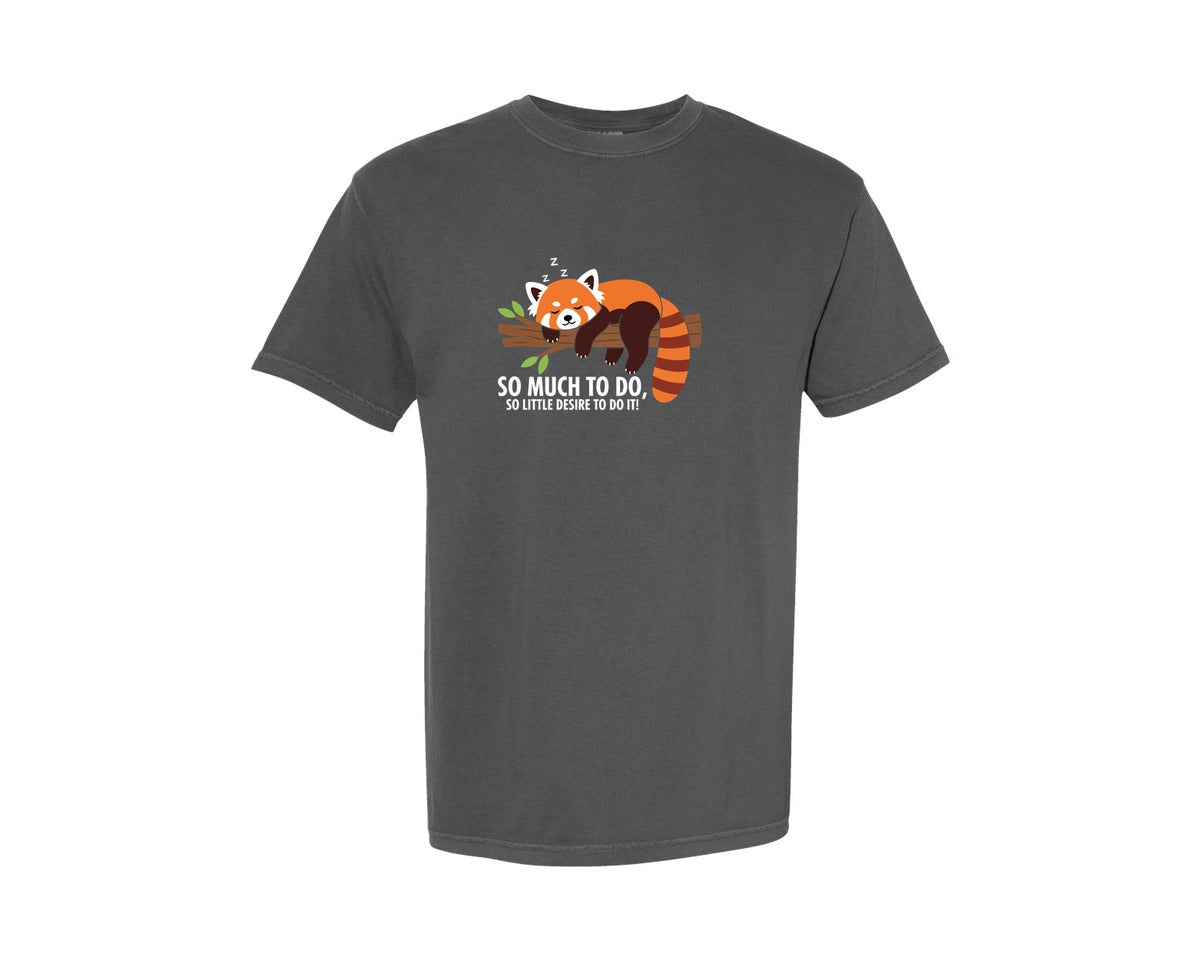 brand:Comfort Colors|color:Pepper|Funny Red Panda Lazy T Shirt Design Graphic T-Shirt
