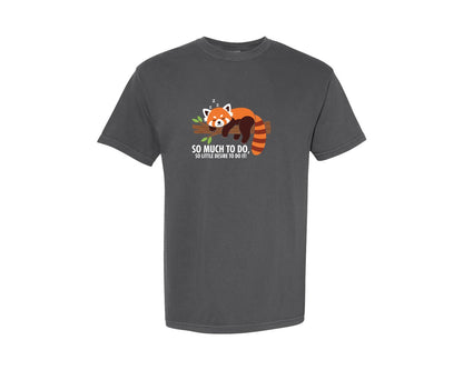 brand:Comfort Colors|color:Pepper|Funny Red Panda Lazy T Shirt Design Graphic T-Shirt