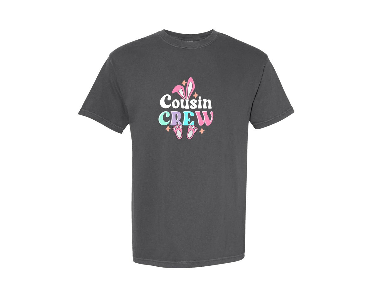 brand:Comfort Colors|color:Pepper|Cousin Crew Family Easter T Shirt Design Graphic T-Shirt