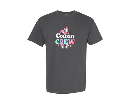 brand:Comfort Colors|color:Pepper|Cousin Crew Family Easter T Shirt Design Graphic T-Shirt