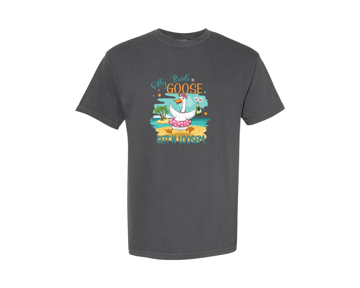 brand:Comfort Colors|color:Pepper|Silly Beach Bachelorette T Shirt Design Graphic T-Shirt