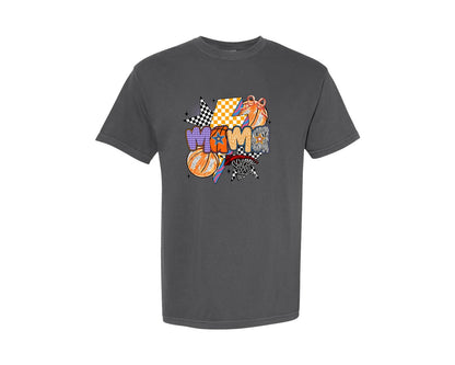 brand:Comfort Colors|color:Pepper|Retro Basketball Mama Graphic T-Shirt