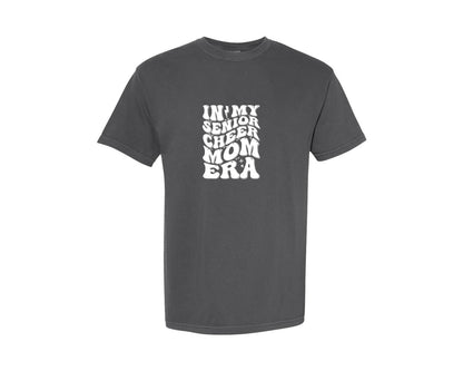 brand:Comfort Colors|color:Pepper|In My Senior Cheer Mom Era 2 Graphic T-Shirt