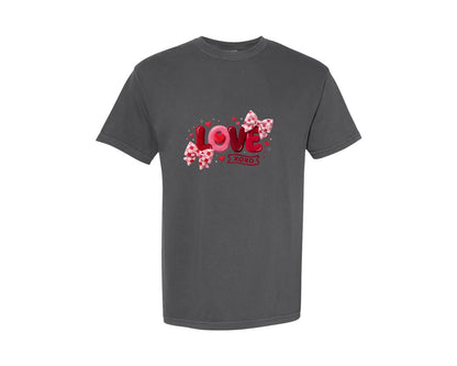 brand:Comfort Colors|color:Pepper|Faux Yarn Valentine Valentines Love 20 Graphic T-Shirt