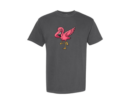 brand:Comfort Colors|color:Pepper|Funny Dabbing Flamingo Graphic T-Shirt