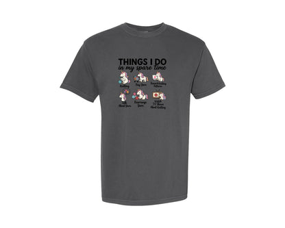 brand:Comfort Colors|color:Pepper|Funny Knitting Unicorn T Shirt Design Graphic T-Shirt