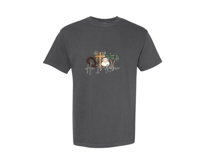 brand:Comfort Colors|color:Pepper|A Lot Can Happen In 3 Days Easter Graphic T-Shirt
