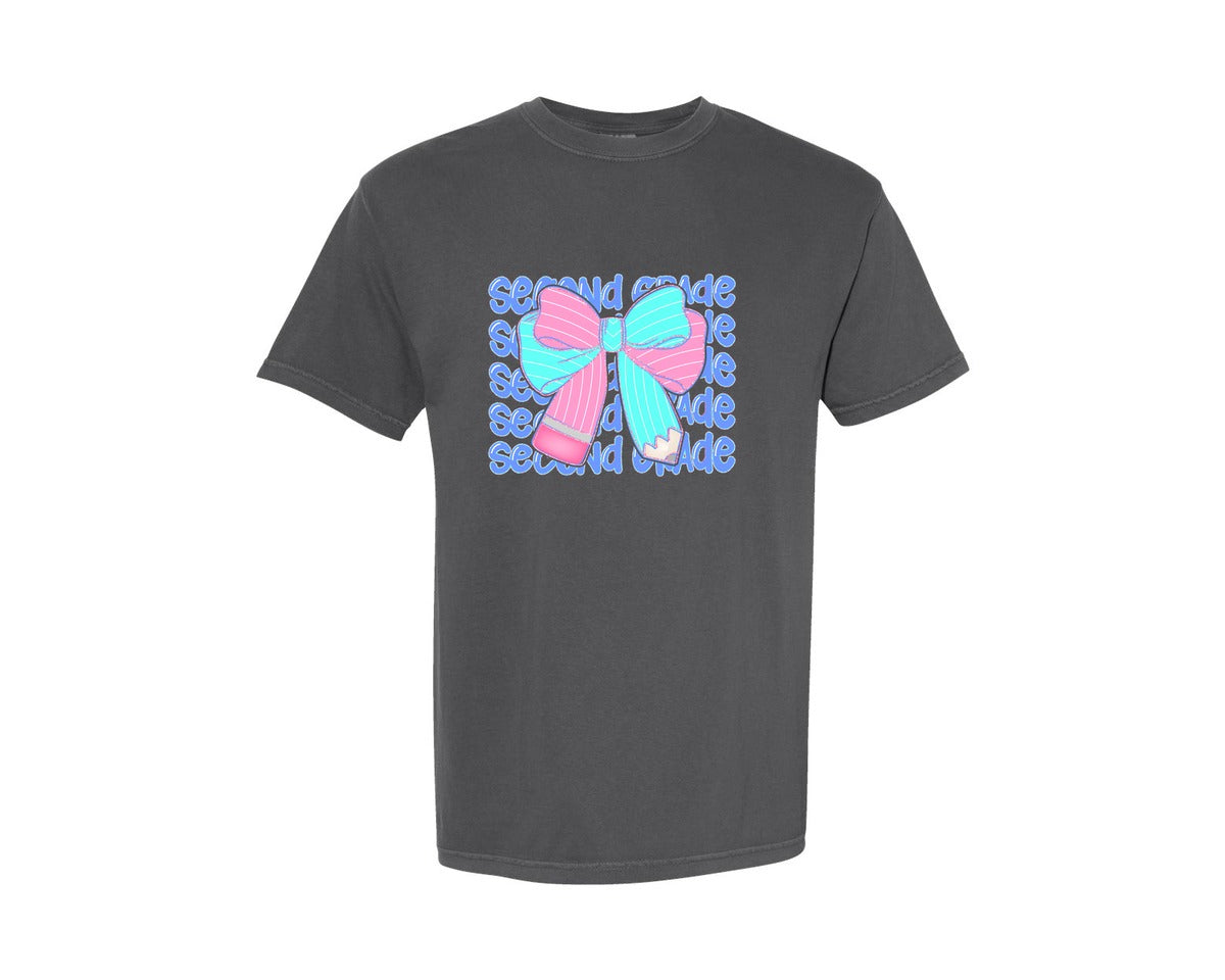 brand:Comfort Colors|color:Pepper|Preppy Back To School Coquette B Graphic T-Shirt