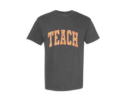 brand:Comfort Colors|color:Pepper|Fall Teacher Retro Teach Fall Cozy Graphic T-Shirt