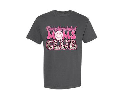 brand:Comfort Colors|color:Pepper|Overstimulated Moms Club Pngleopard Mom Graphic T-Shirt