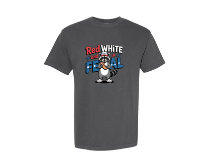 brand:Comfort Colors|color:Pepper|Red White And Feral 6 Graphic T-Shirt