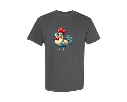 brand:Comfort Colors|color:Pepper|Cute Cartoon Rooster Design Graphic T-Shirt