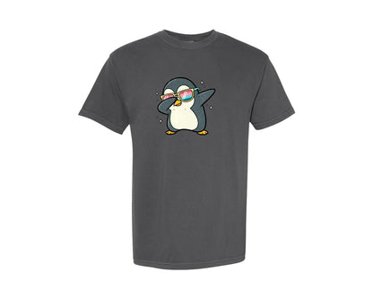 brand:Comfort Colors|color:Pepper|Cute Dabbing Penguin Graphic T-Shirt