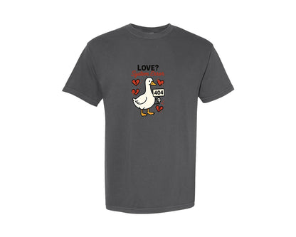 brand:Comfort Colors|color:Pepper|Funny Valentine Duck Design Graphic T-Shirt