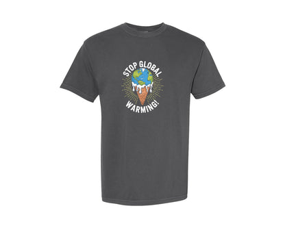 brand:Comfort Colors|color:Pepper|Stop Global Warming Funny Cute Teacher 2 Graphic T-Shirt