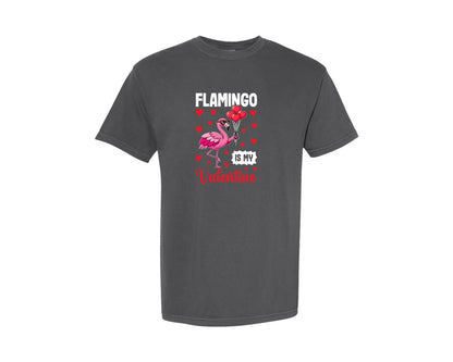 brand:Comfort Colors|color:Pepper|Flamingo Love Valentines Day T Shirt Graphic T-Shirt